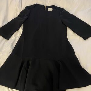 Kate Spade New York Black Drop Waist Dress Gold Back Zipper Size 8